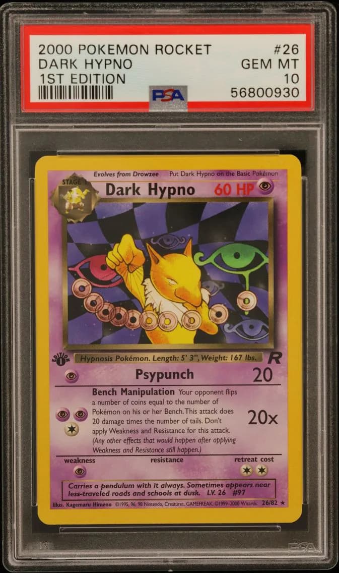 Dark Hypno 1st Edition, Rocket, PSA 10