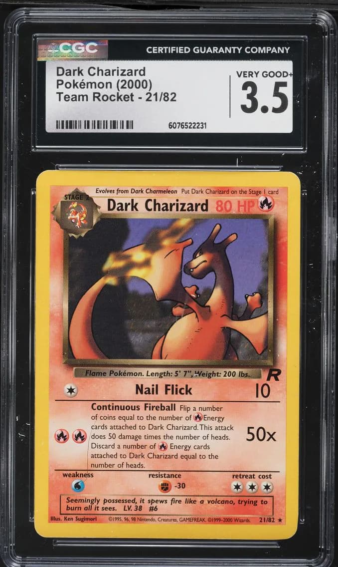 Dark Charizard, Team Rocket - Unlimited, CGC 3.5