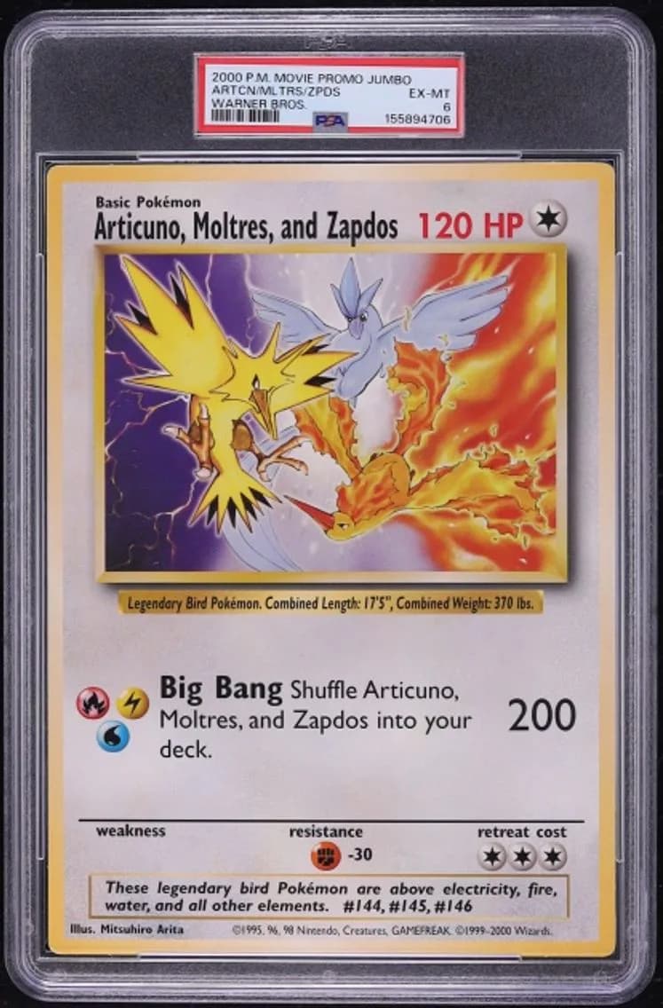 Articuno/Moltres/Zapdos, Game Movie, PSA 6