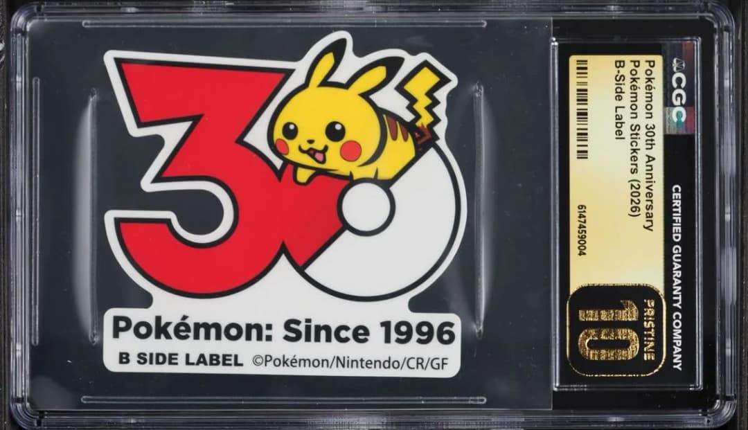 Anniversary, Pokémon Stickers (2026 B-Side Label) - Japanese, CGC 10