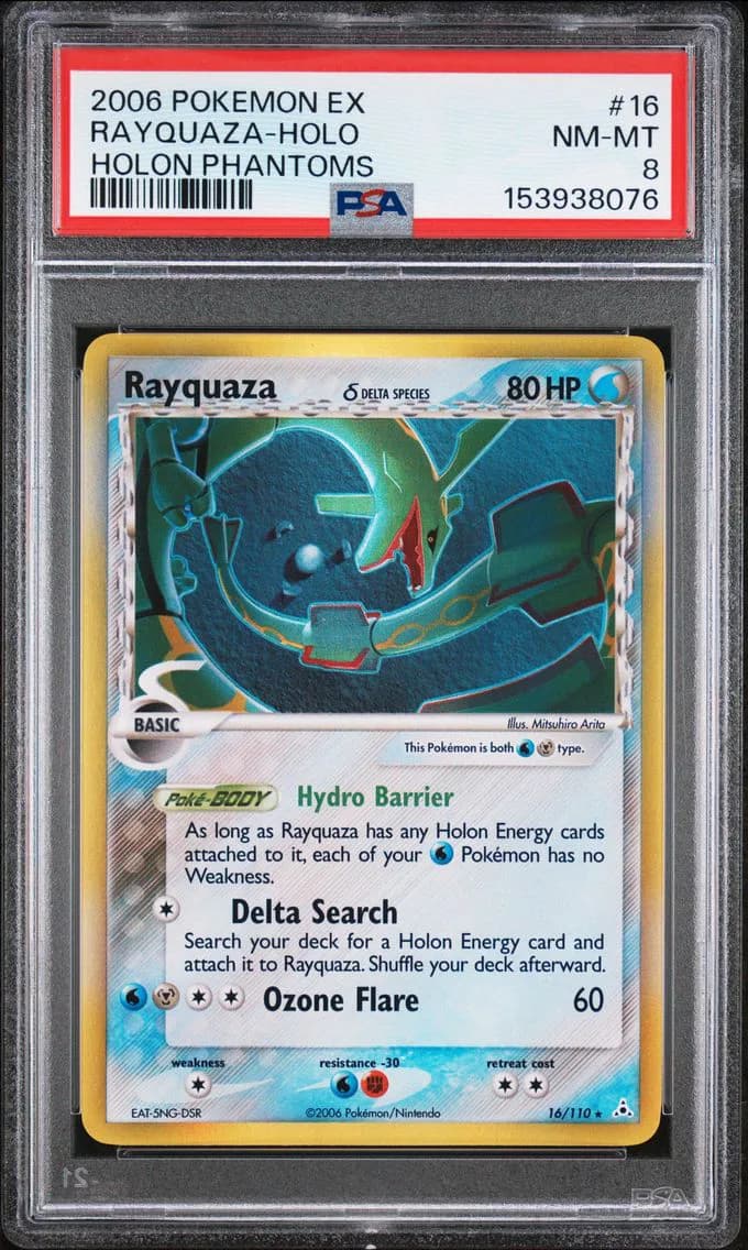 Rayquaza-Holo, EX Holon Phantoms, PSA 8