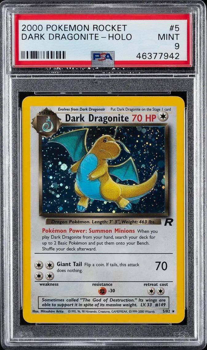 Dark Dragonite-Holo, Rocket, PSA 9