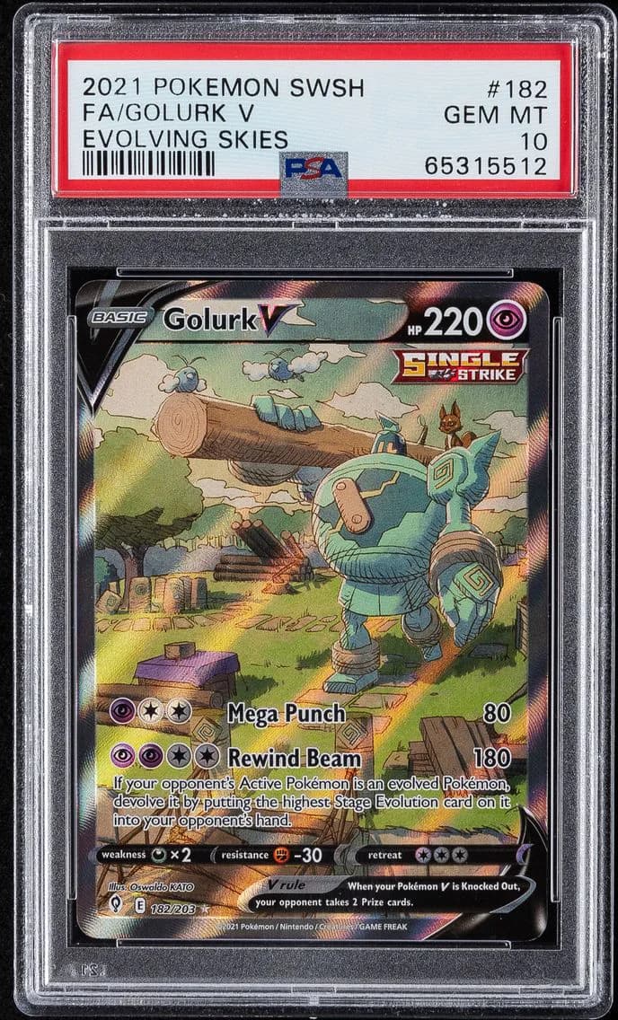 Golurk V, Sword & Shield Evolving Skies, PSA 10