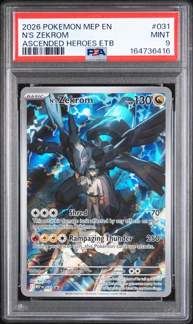 N's Zekrom, Me Black Star Promo, PSA 9