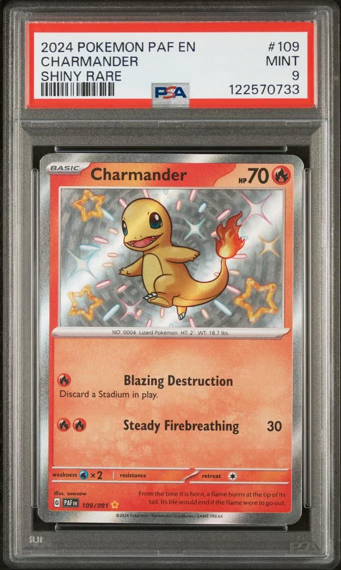 Charmander, Paldean Fates, PSA 9