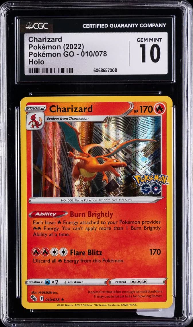 Charizard-Holo, Pokémon GO, CGC 10