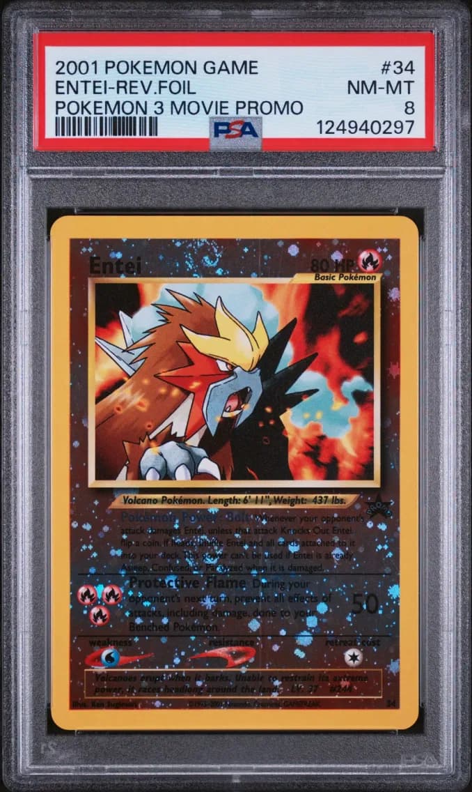 Entei-Reverse Foil, Game Movie, PSA 8