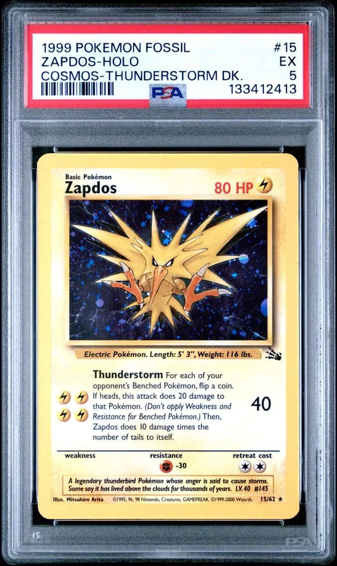 Zapdos-Holo, Fossil, PSA 5
