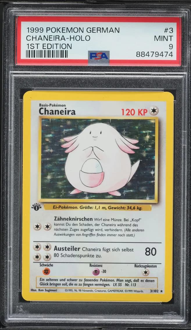 Chaneira-Holo 1st Edition, German, PSA 9