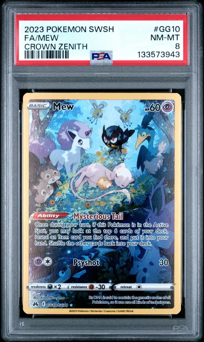 Mew, Sword and Shield Crown Zenith, PSA 8