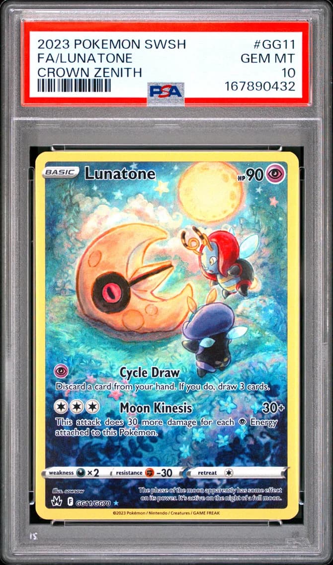 Lunatone, Sword and Shield Crown Zenith, PSA 10
