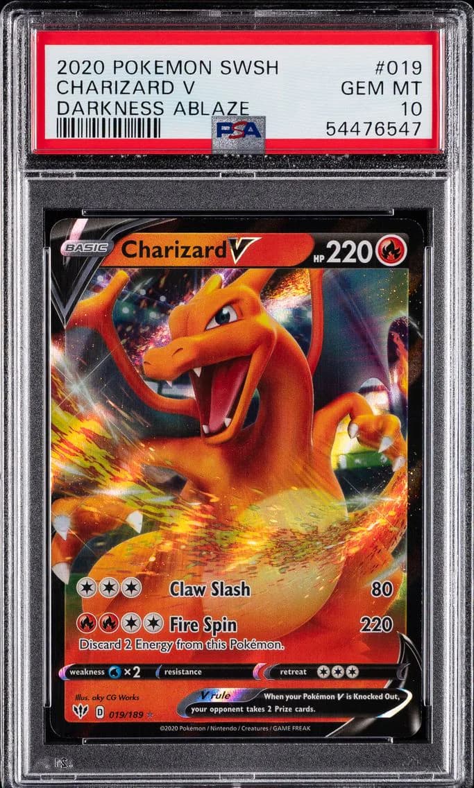 Charizard V, Sword & Shield Darkness Ablaze, PSA 10