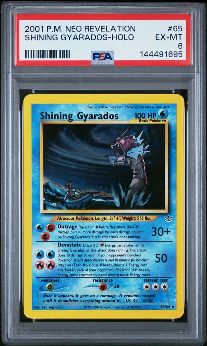 Shining Gyarados-Holo, Neo Revelation, PSA 6