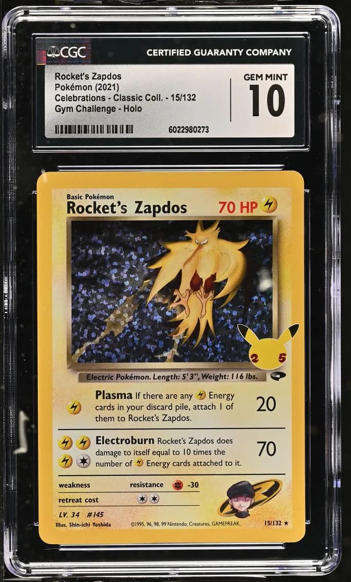Rocket's Zapdos, Celebrations - Classic Collection, CGC 10