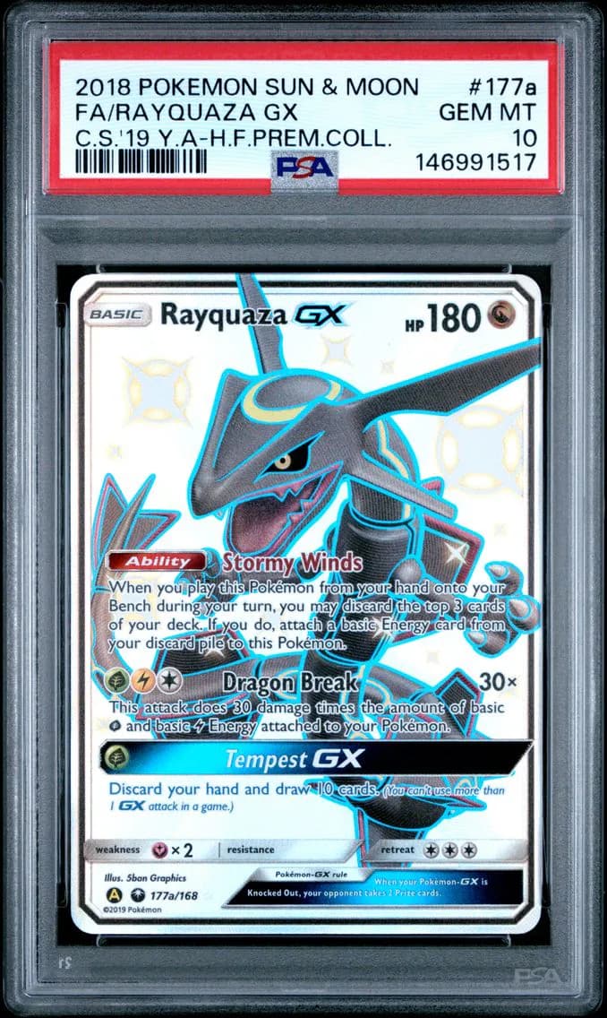 Rayquaza GX, Sun & Moon Celestial Storm, PSA 10