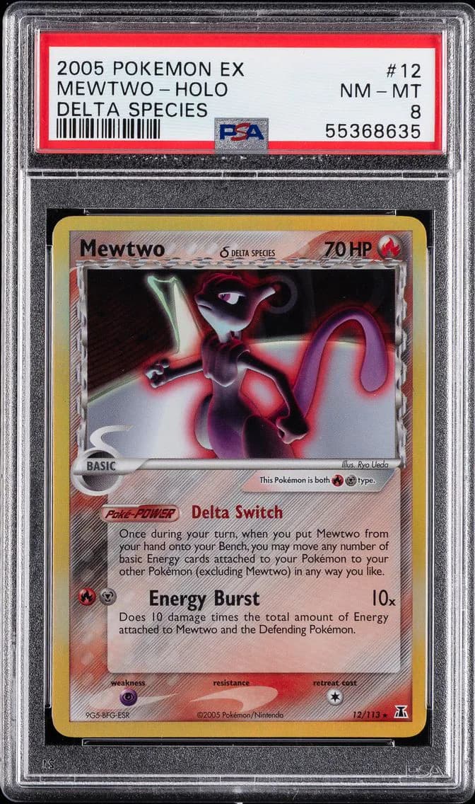 Mewtwo-Holo, EX Delta Species, PSA 8