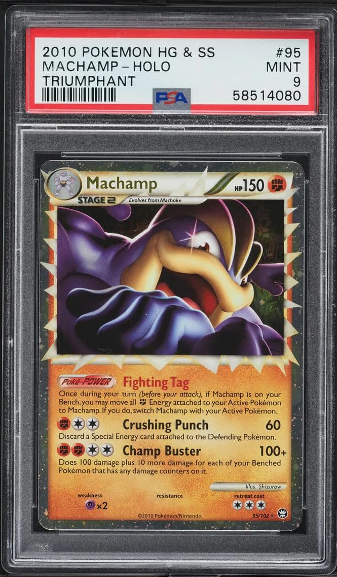 Machamp-Holo, Heartgold & Soulsilver Triumphant, PSA 9