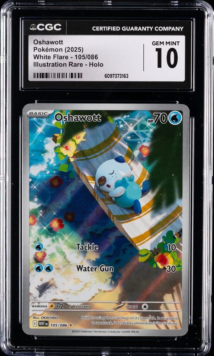Oshawott, White Flare, CGC 10