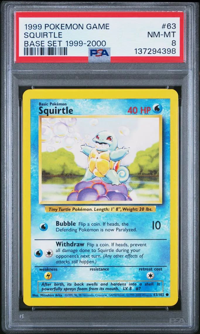Squirtle, Game, PSA 8