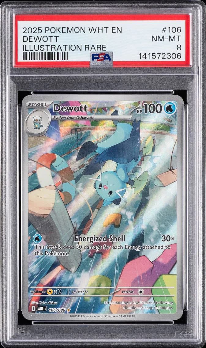 Dewott, White Flare, PSA 8