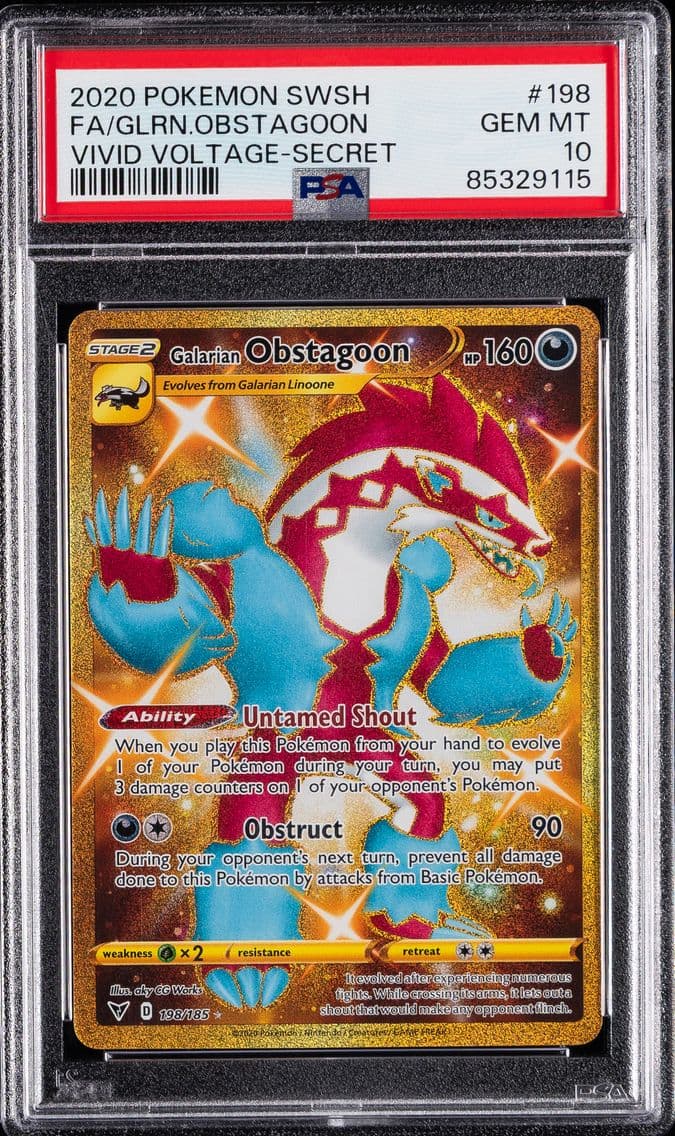 Galarian Obstagoon, Sword & Shield Vivid Voltage, PSA 10