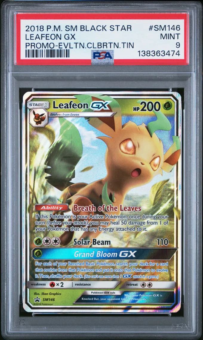 Leafeon GX, SM Black Star Promo, PSA 9