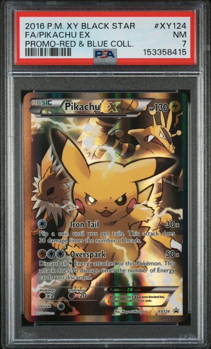 Pikachu EX, XY Black Star Promo, PSA 7