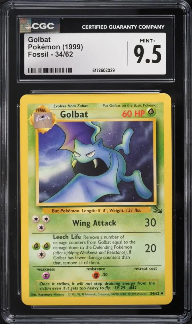 Golbat, Fossil - Unlimited, CGC 9.5