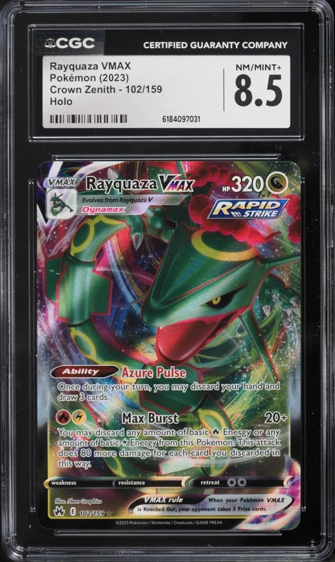Rayquaza VMAX, Crown Zenith, CGC 8.5