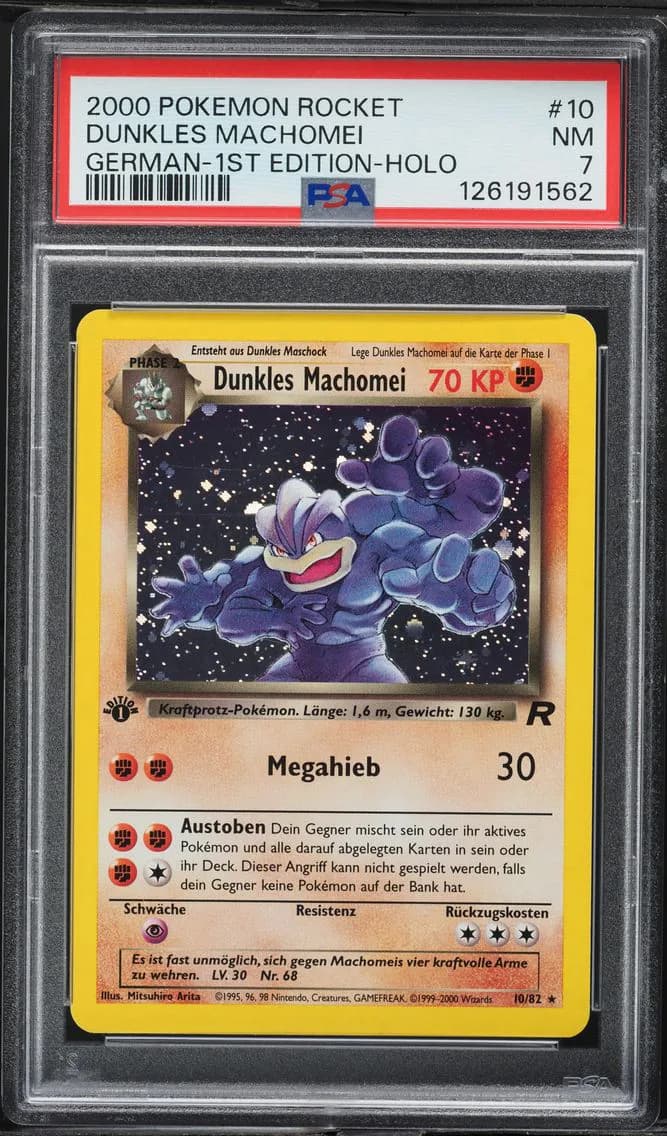 Dunkles Machomei-Holo, Rocket, PSA 7