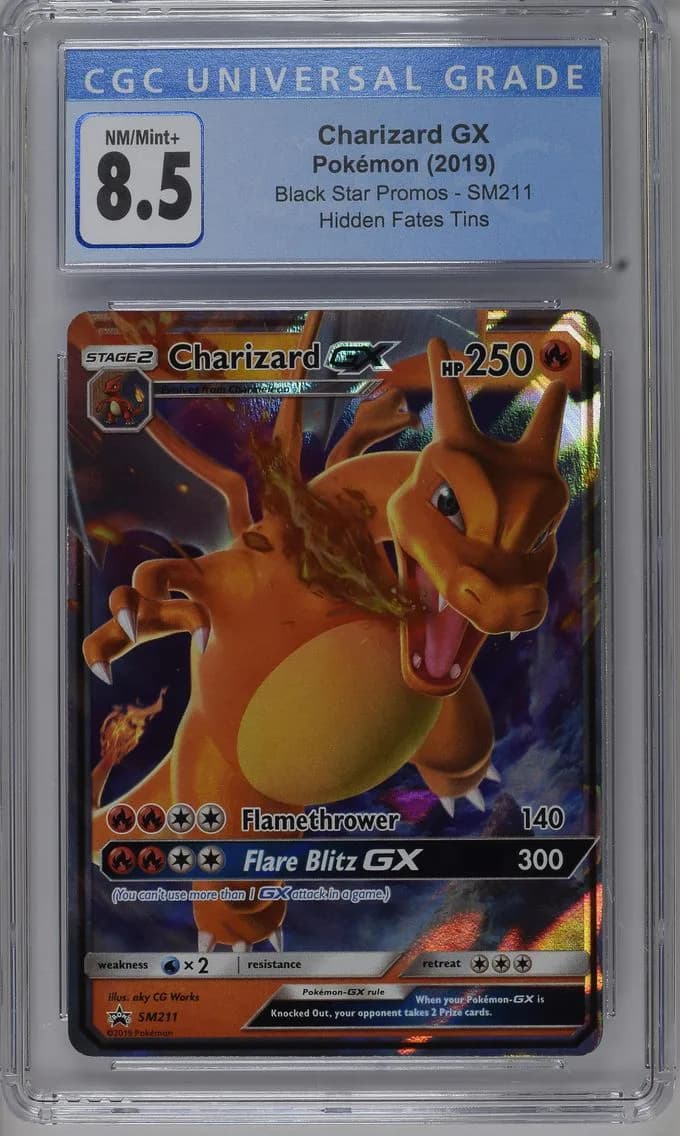 Charizard GX, Black Star Promos - Sun & Moon, CGC 8.5