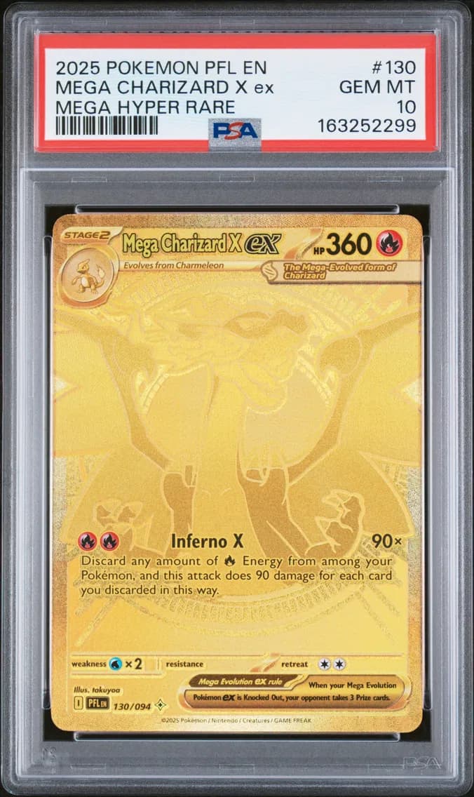 Mega Charizard X EX, Phantasmal Flames, PSA 10