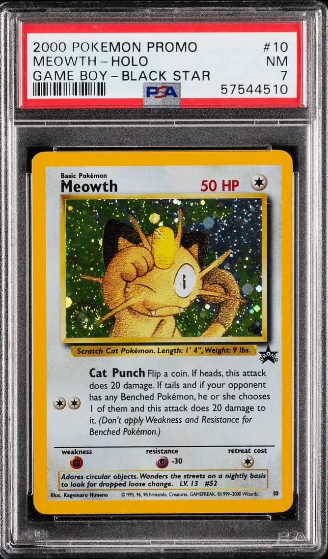 Meowth-Holo, Promo Black Star, PSA 7