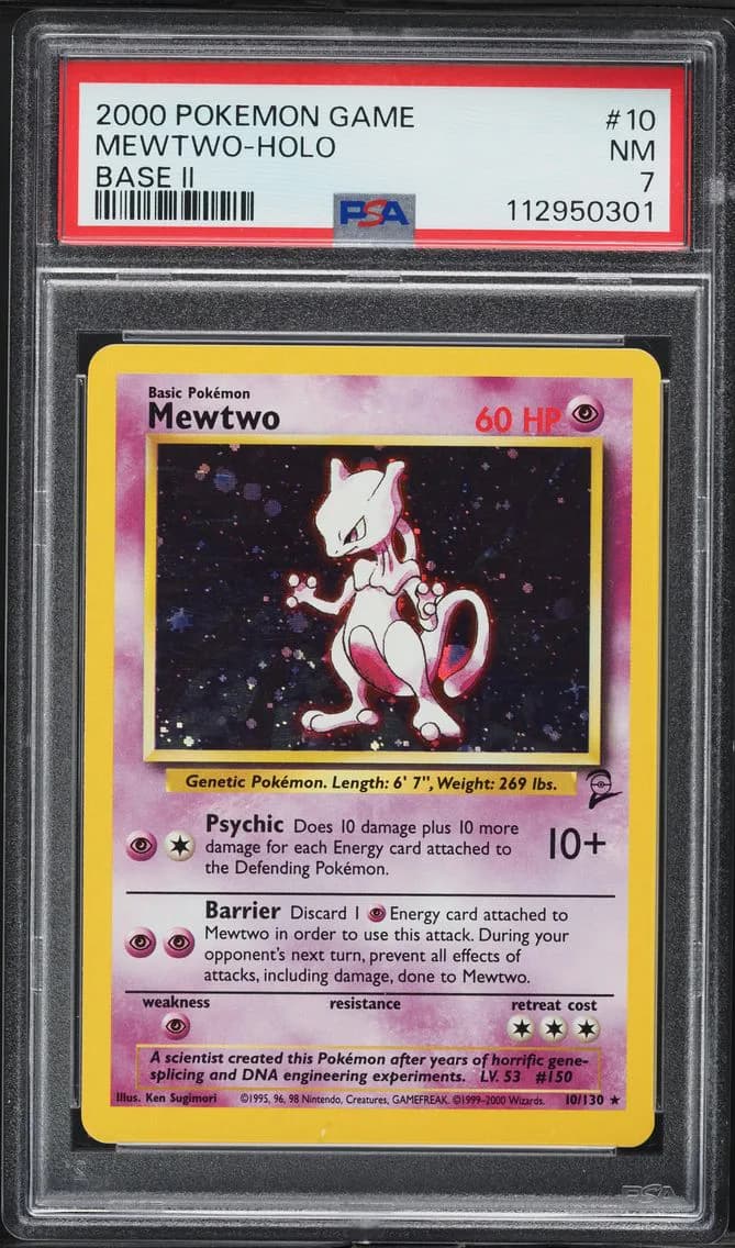 Mewtwo-Holo, Game Base II, PSA 7