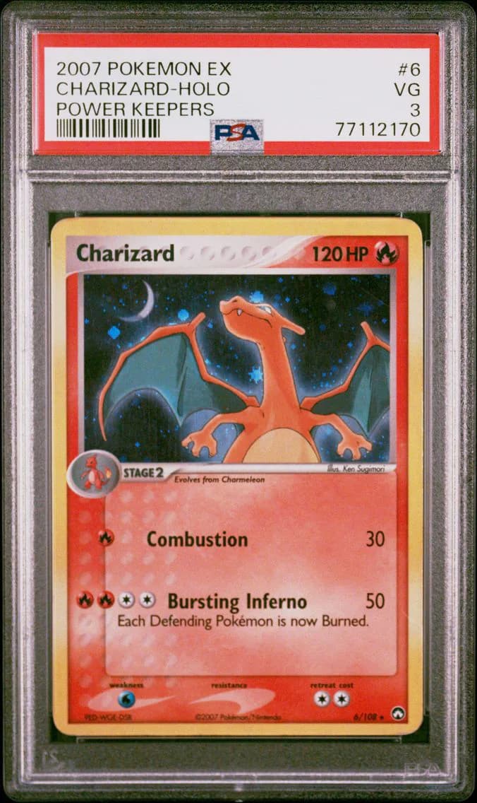 Charizard-Holo, EX Power Keepers, PSA 3