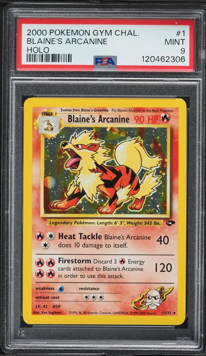 Blaine's Arcanine, Gym Challenge, PSA 9