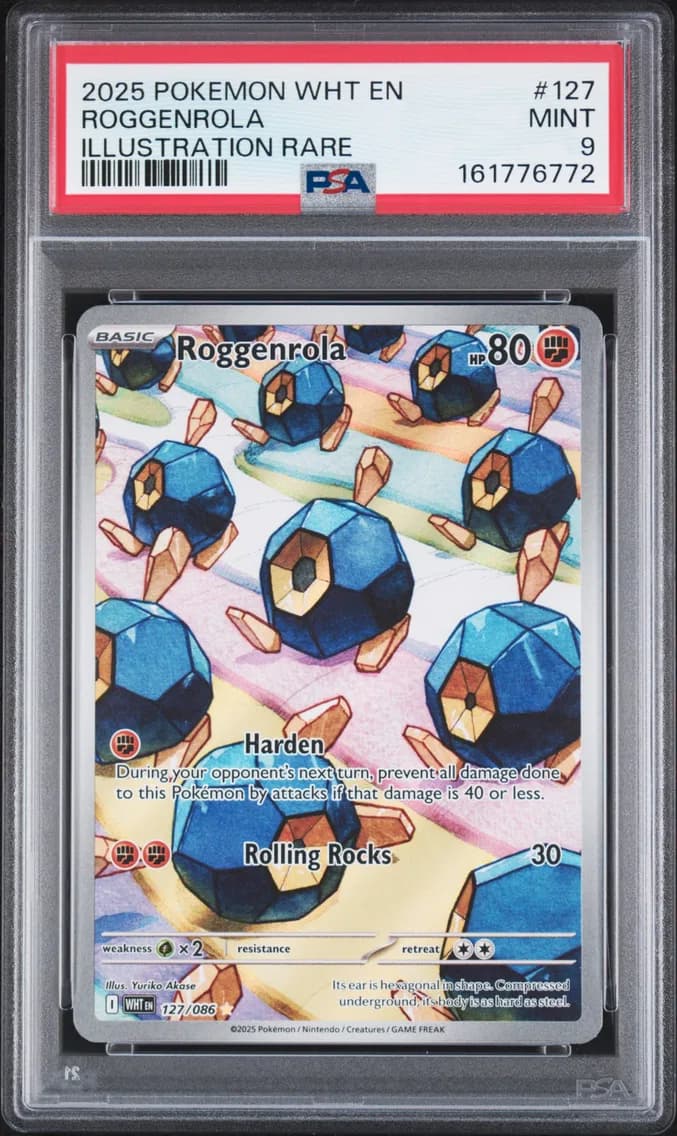 Roggenrola, White Flare, PSA 9
