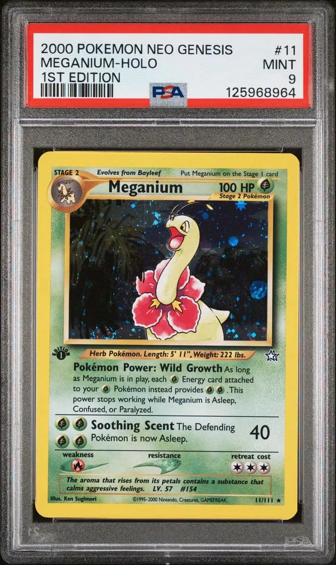 Meganium-Holo, Neo Genesis 1st Edition, PSA 9