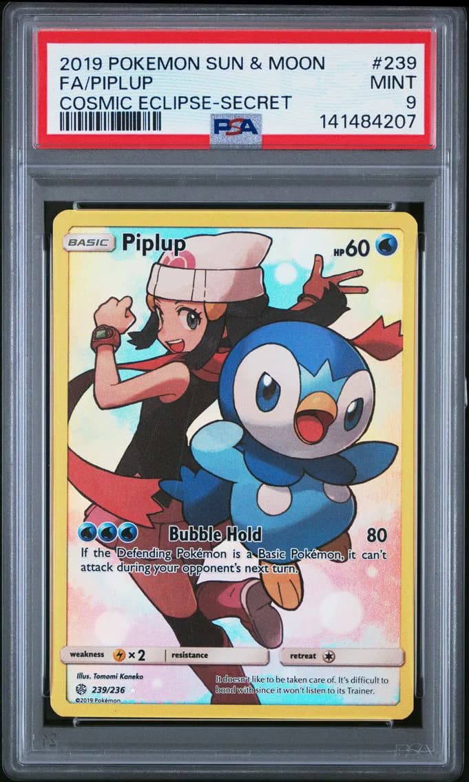 Piplup, Sun & Moon Cosmic Eclipse, PSA 9