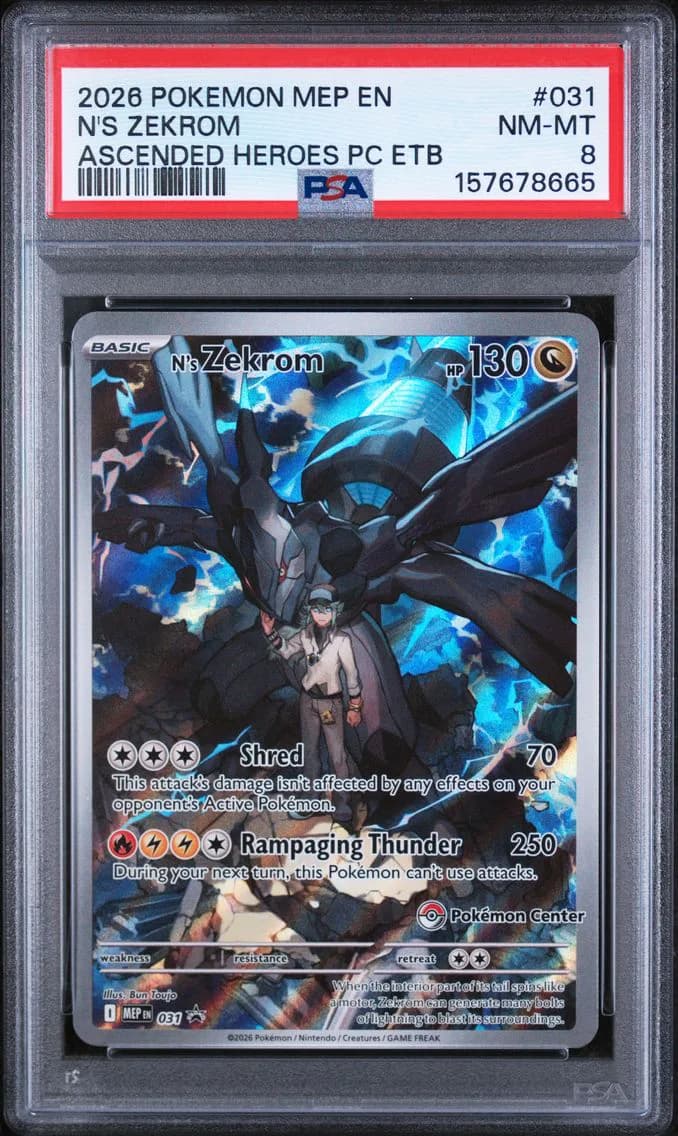 N's Zekrom, Me Black Star Promo, PSA 8