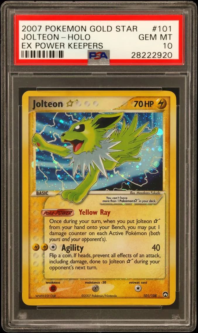 Jolteon-Holo Gold Star, EX Power Keepers, PSA 10