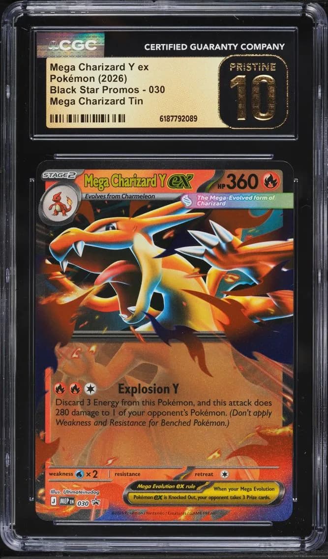 Mega Charizard Y EX, Black Star Promos - Mega Evolution MEP EN, CGC 10