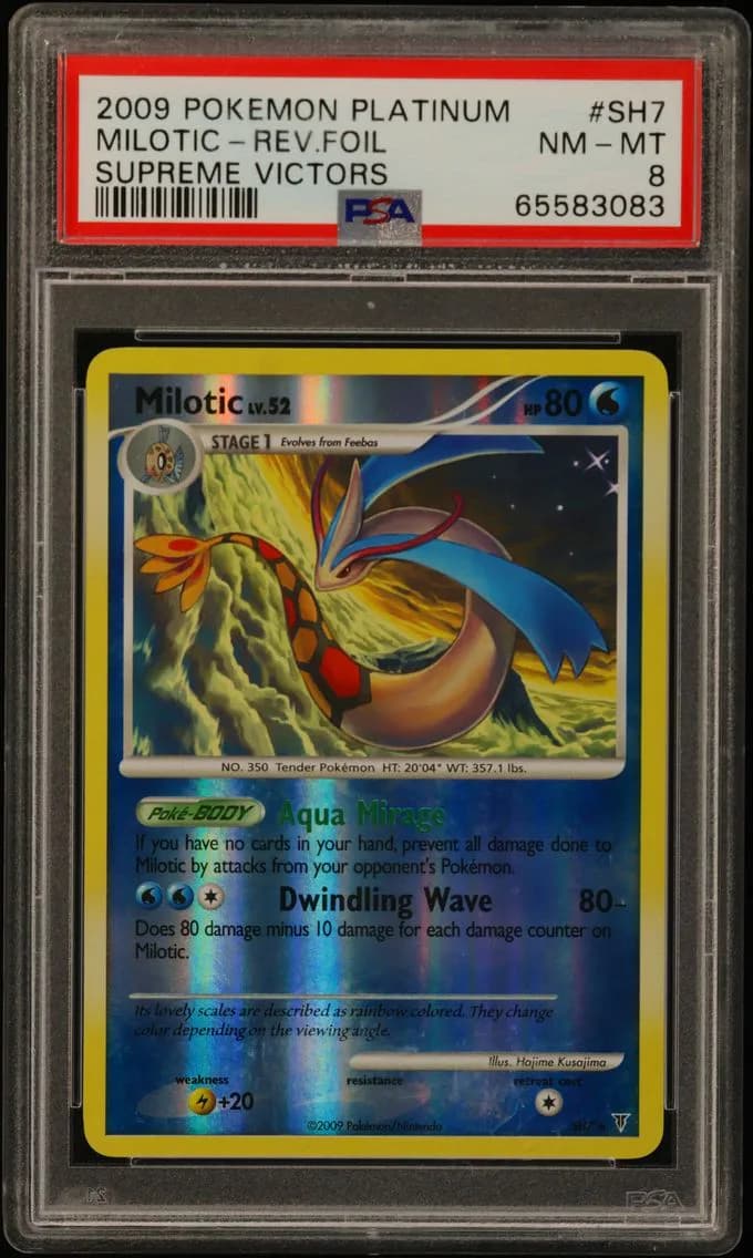 Milotic-Reverse Foil, Platinum Supreme Victors, PSA 8