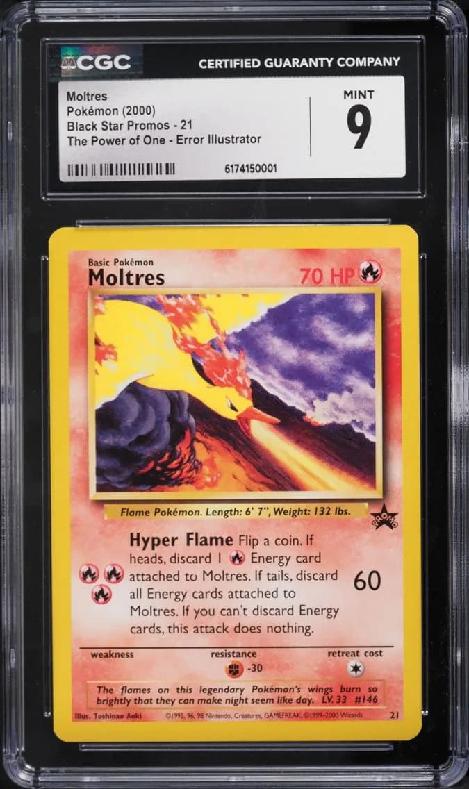 Error Moltres, Black Star Promos - WotC, CGC 9
