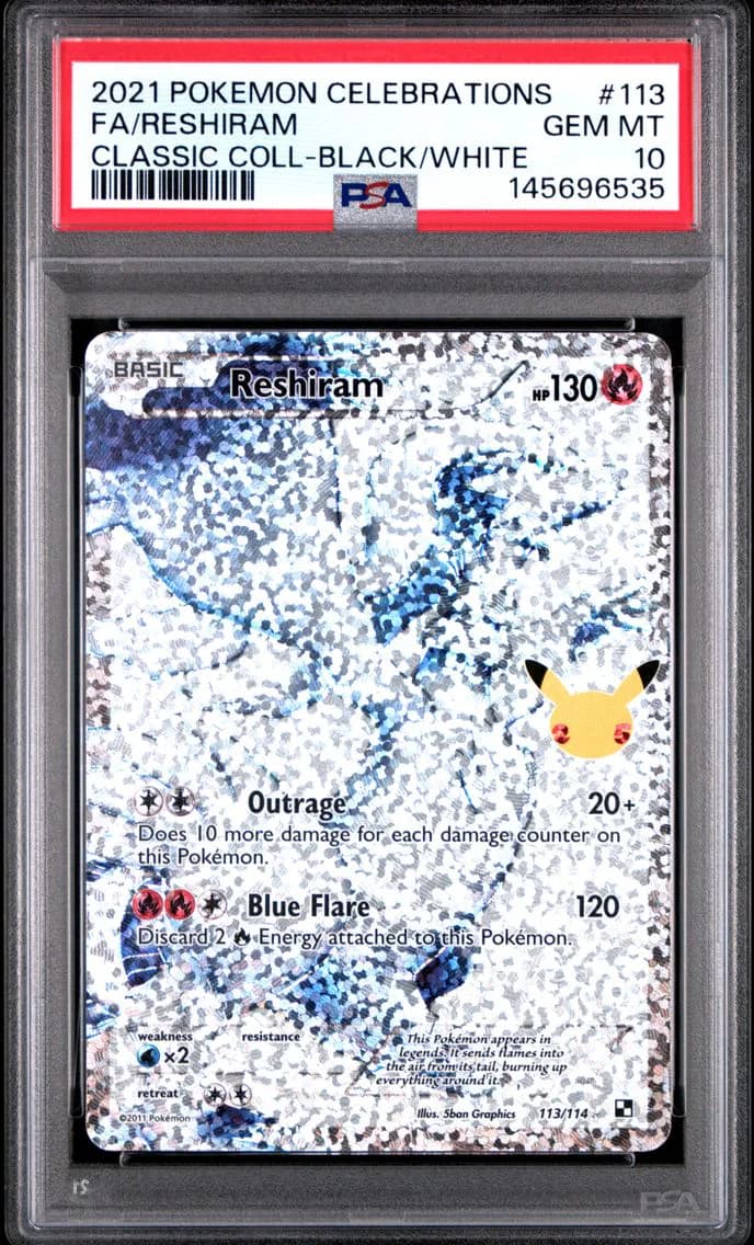 Reshiram, Celebrations Classic Collection, PSA 10
