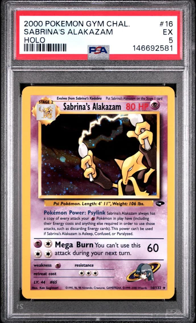Sabrina's Alakazam, Gym Challenge, PSA 5