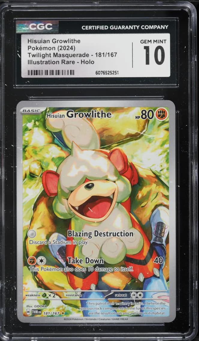 Hisuian Growlithe, Twilight Masquerade, CGC 10