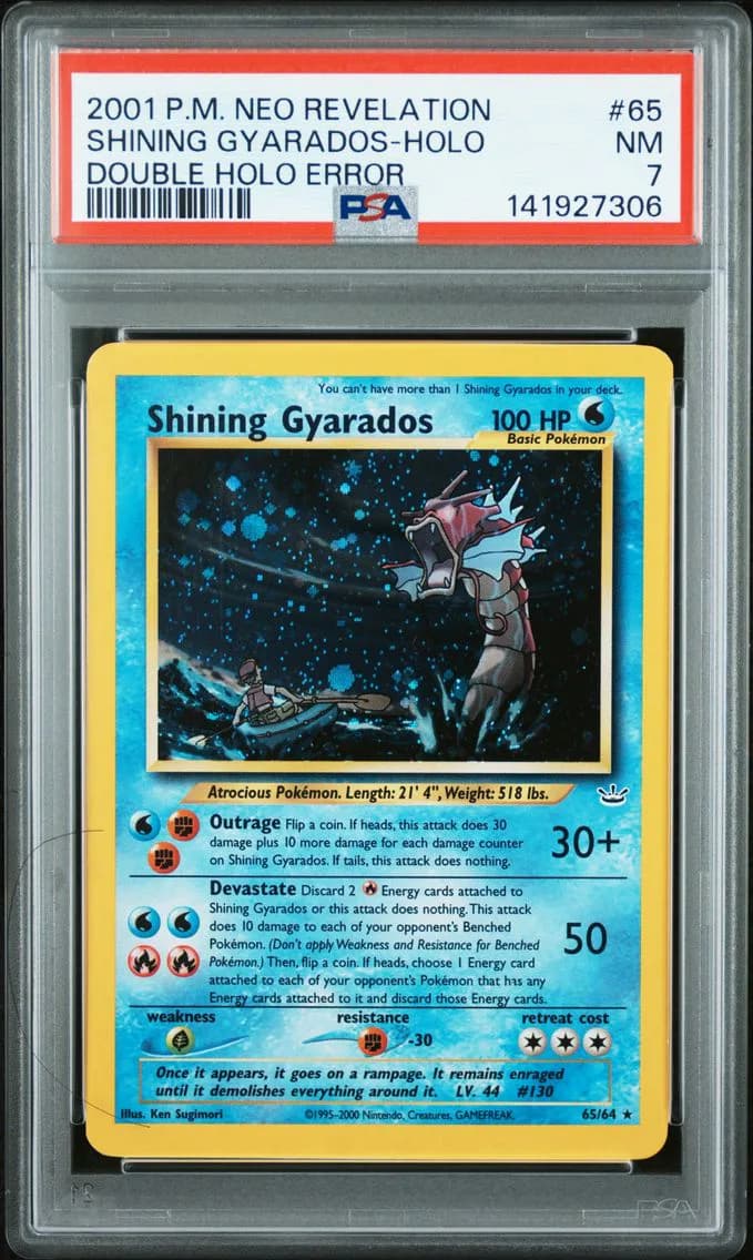 Shining Gyarados-Holo, Neo Revelation, PSA 7