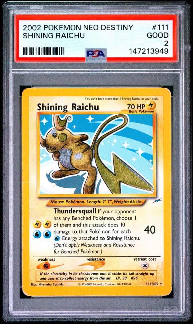 Shining Raichu, Neo Destiny, PSA 2