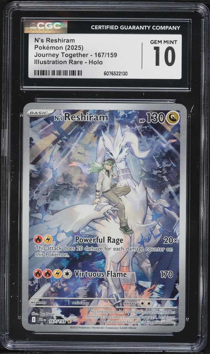 N's Reshiram, Journey Together, CGC 10